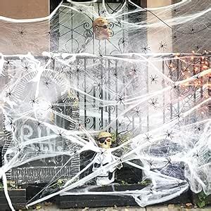 Amazon CNSSKJ Spider Webs Halloween Decorations 1000Sqft Spider