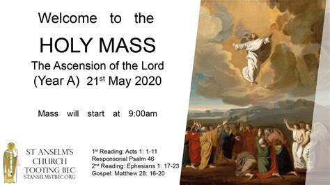 Holy Mass The Ascension Of The Lord A 21st May 2020 Youtube