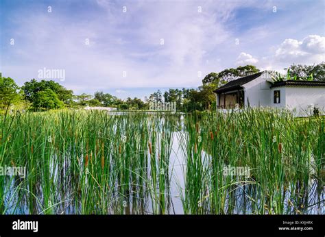 Beautiful Pavilion Overlook Chinese Garden S Jurong Lake Stock Photo