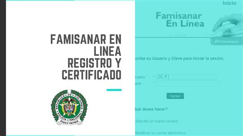 Famisanar en línea Registro Certificado y Citas ONLINE