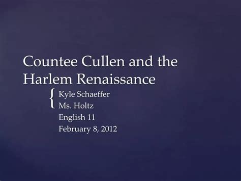 Ppt Countee Cullen And The Harlem Renaissance Powerpoint Presentation