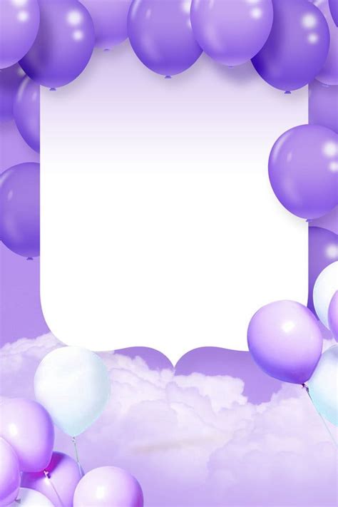 Background Happy Birthday Purple Balloons - Draw-public