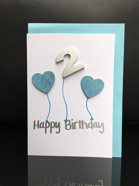 Happy Birthday Age 2 Birthday Cardbirthday Card For 2 Year Etsy