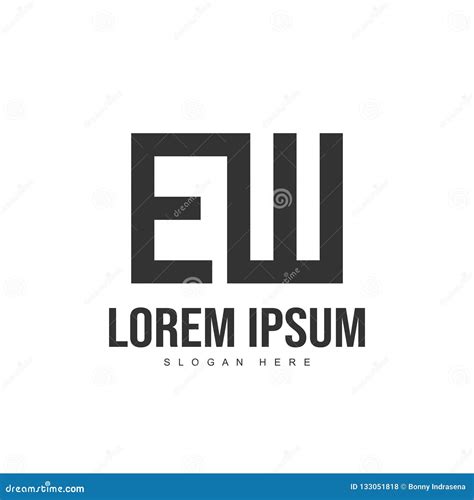 Letra Logo Design Do EW Molde Do Logotipo Da Letra Inicial Ilustração