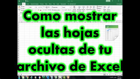 Como Mostrar Las Hojas Ocultas De Tu Archivo De Excel YouTube