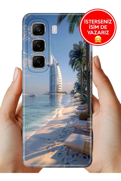 Cekuonline İnfinix Hot Pro g Kılıf Ergonomik Resimli Desenli Silikon Dubai Beach Fiyatı