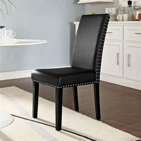 Black Faux Leather Dining Room Chairs