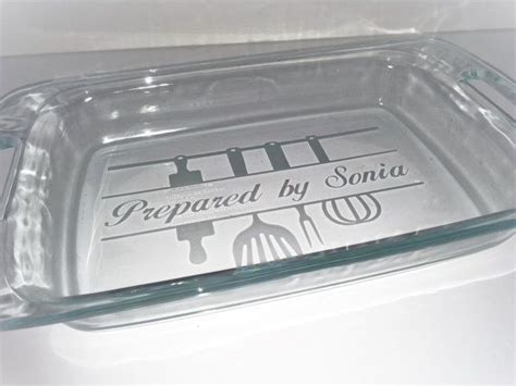 Personalized Etched Glass Casserole Or Pie Dish Your Choice Of Pyrex