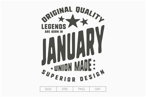 January Birthday SVG Birthday January SVG Legends Are Born Etsy