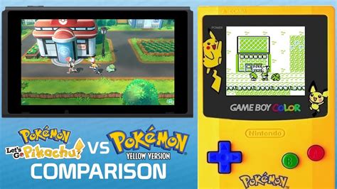 Pokémon Lets Go Pikachu And Eevee Vs Pokémon Yellow Comparison Youtube