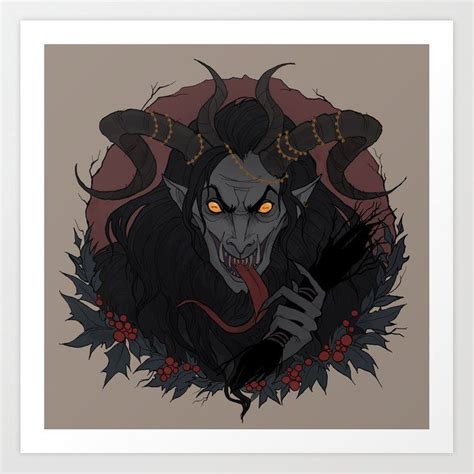 Gruss Vom Krampus Art Print By Iren Horrors Krampus Mythology Art Horror Art