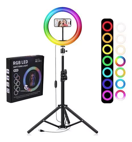 Aro De Luz Rgb Led 10 Pulgadas Mj26 De Colores Y Blanco MercadoLibre