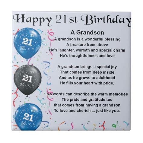 21st Birthday Greetings For Grandson Birthday Messages