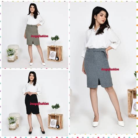 Jual Rok Pendek Hitam Span Kerja Kantor Wanita Bahan Polos Formal