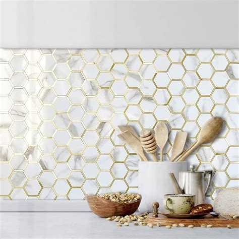 Dicofun Sheet Hexagon Peel And Stick Backsplash Ubuy India