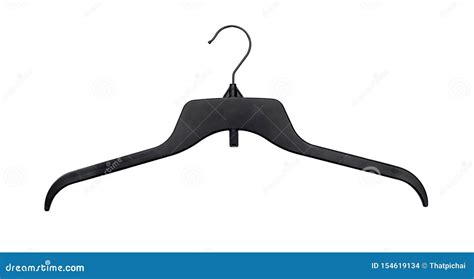 Black Hanger for Clothes Hanging Isolated on White Background with ...