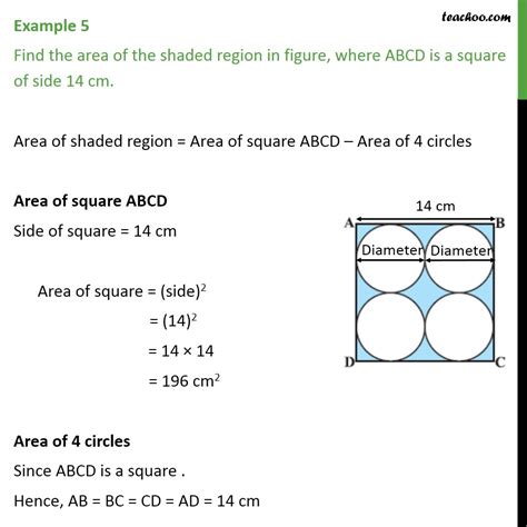 Question Find Area Of Shaded Region Abcd Is A Square Cm