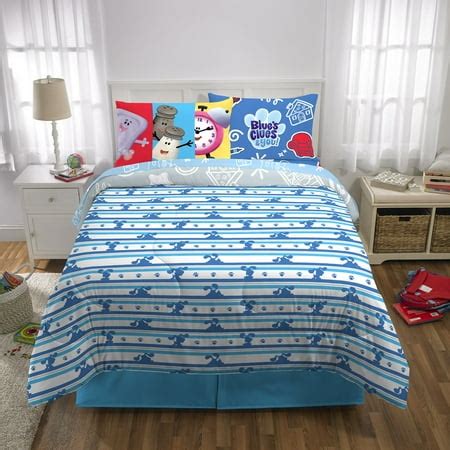 Blue's Clues & You Kids Microfiber Bed-in-a-Bag Bedding Bundle Set, Comforter and Sheets, Blue ...