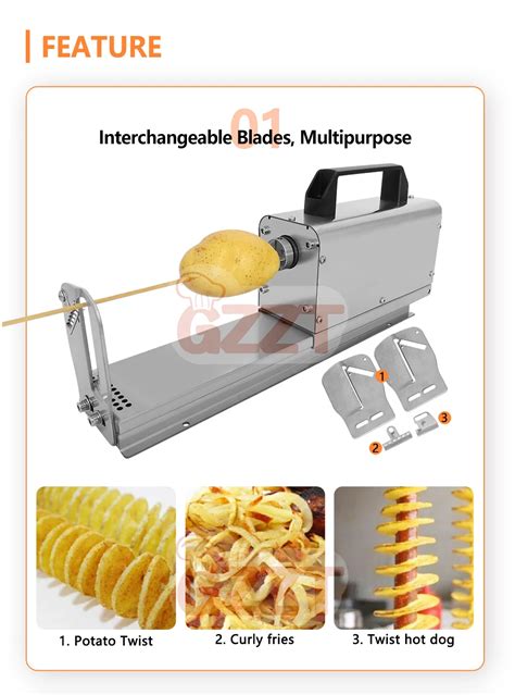 Electric 110v 220v Potato Twister Machine Curly Fries Cutter Twist Hot