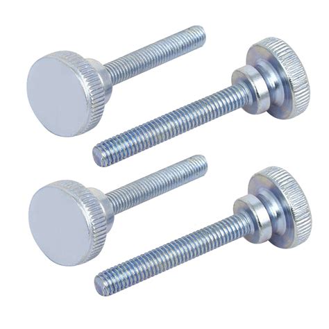 Uxcell M6x40mm Flat Knurled Head Fully Threaded Thumb Screws Bolts