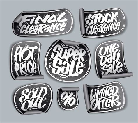 Premium Vector Final Clearance Super Sale Hot Price Sold Out Limited Offer Stickers Set