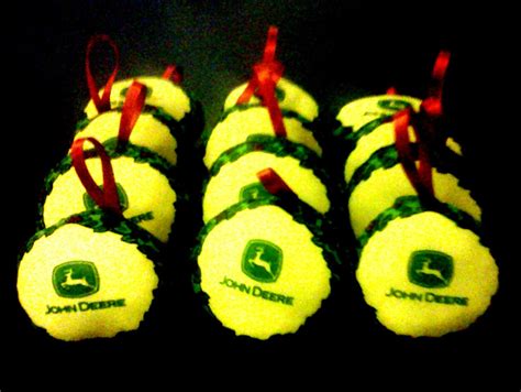 Hand Made John Deere Santa Christmas Tree Ornaments