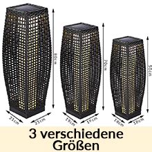 Deuba Solarleuchte Cm Polyrattan Led Warmwei Solar Wasserfest Au En