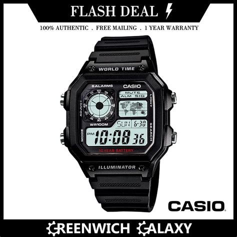 Casio Sports Digital Watch AE 1200WH 1A Shopee Malaysia