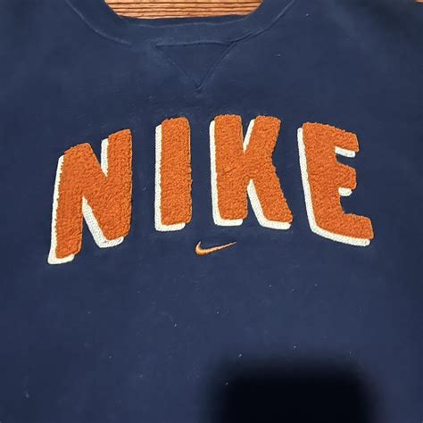 Vintage Nike Team Puff Print Orange Center Swoosh Depop