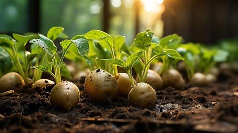 Premium AI Image Inside View Of Potatoes Growing In The Ground Photo