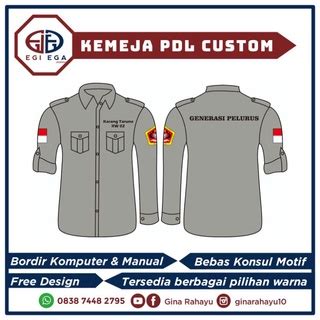 Jual Kemeja PDL PDH Lengan Panjang Pendek Kemeja Bordir Desain