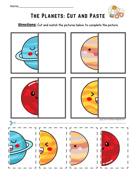 Planets Cut And Paste Fun Learning Hub