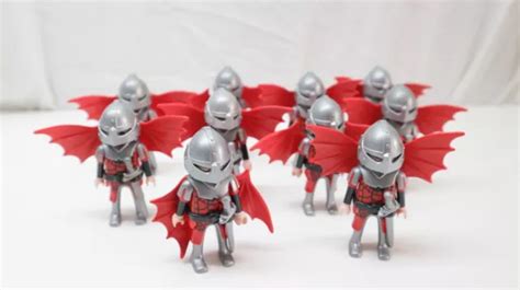 PLAYMOBIL SOLDATS GARDE Dragon Rouge Chevalier X10 Chevaliers