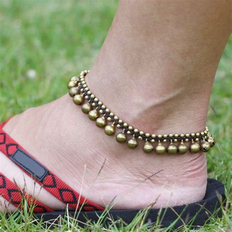 Buy Boho Fashion Brass Anklet Charms Jingle Bell Anklet Bracelet Ankle