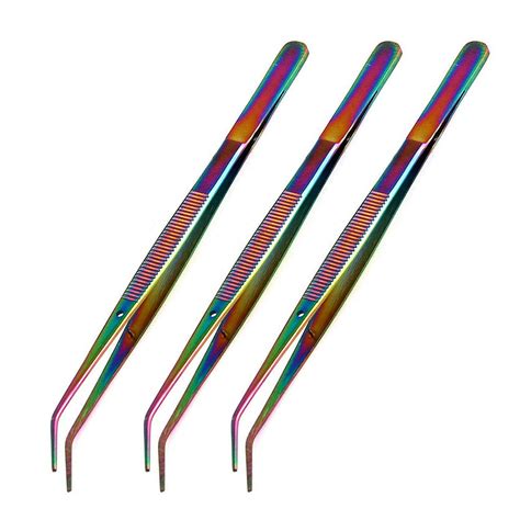 Odontomed Inch Stainless Steel Multi Rainbow Color Tweezers