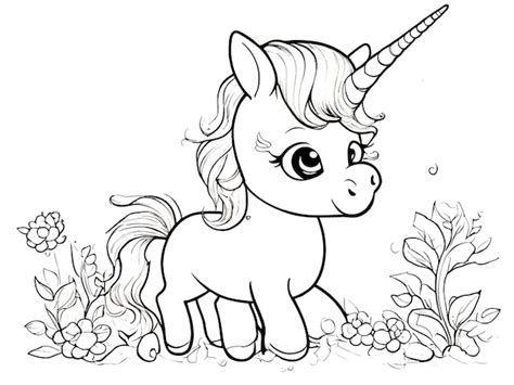 Un Unicornio De Dibujos Animados Con Una Larga Melena Y Cola PSD