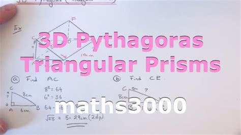 3d Pythagoras In Right Angled Triangular Prisms Youtube