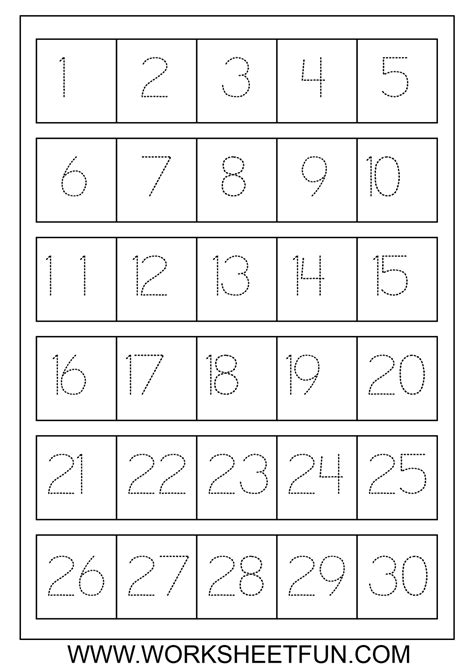 Printable Tracing Numbers 1 20 Worksheets