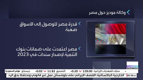 قناة العربية الأسواقوكالة موديز تتوقع ضغوطاً على قدرة مصر على تحمل