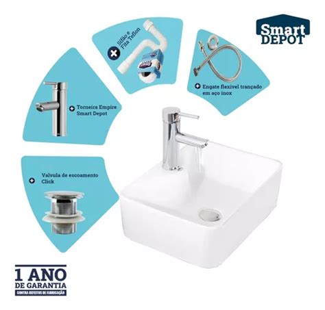 Kit Cuba Smart Apoio C Torneira Empire Valvula Click Parcelamento Sem