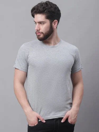 Men Plain White Cotton T Shirt Fabric Round Neck At Best Price In New