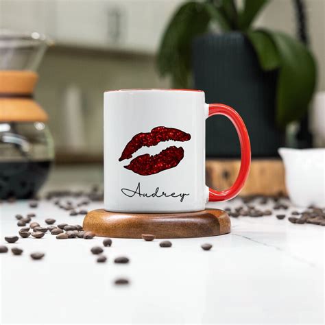 Personalized Kiss Mug Xoxo Lip Kiss Coffee Mug Lip Valentine Day Mug Custome Kiss Coffee Mug