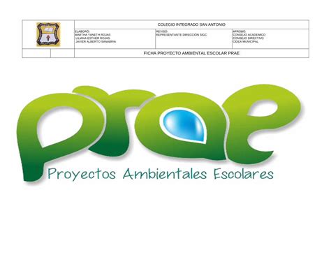 Pdf Ficha Proyecto Ambiental Escolar Praeencontramos Diferentes Tipos