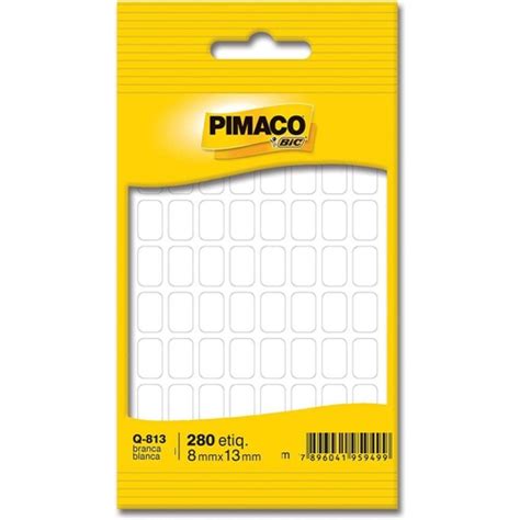 Casa Do Papel Etiqueta Pimaco Q813 5 Folhas 8x13mm Branca