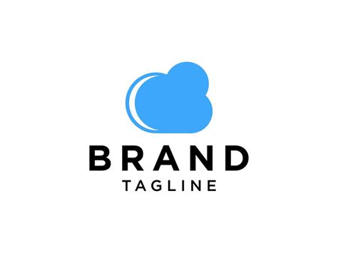 Premium Vector Simple Cloud Logo Blue Linear Shape Cloud Computing