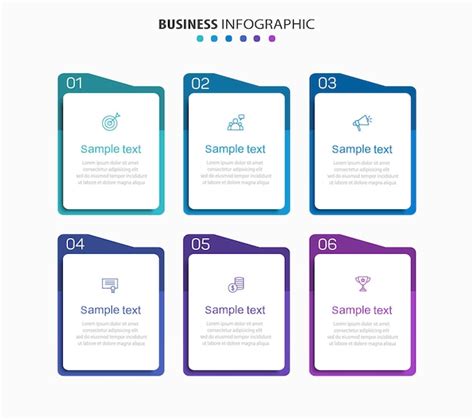 Plantilla De Diseño De Infografía Vectorial De Negocios Con Iconos Y 6 Opciones O Pasos Vector