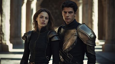 Premium AI Image A Man And Woman In Armor