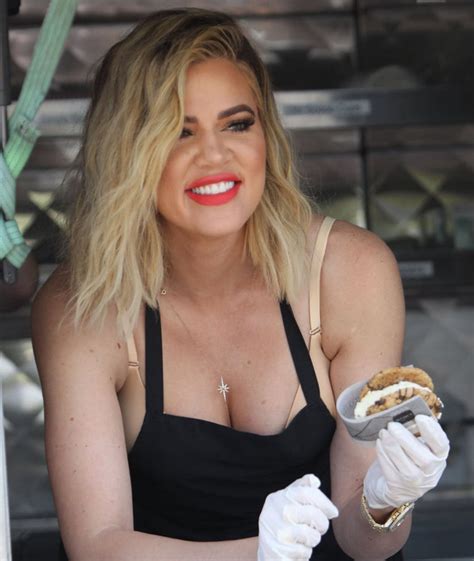WTF Is This Outfit Khloe Kardashian Rocks Nude Bodysuit While Serving Ice Cream In Los Angeles