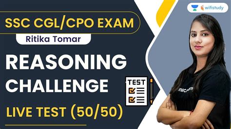 Reasoning Challenge Live Test Ssc Cgl Cpo Exam Ritika Tomar