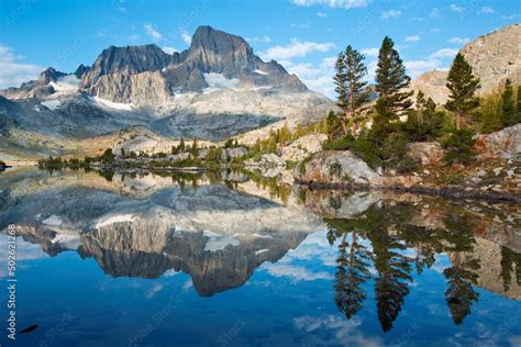 Reflection Of Mountains In A Lake Mt Ritter Banner Peak Garnet Lake